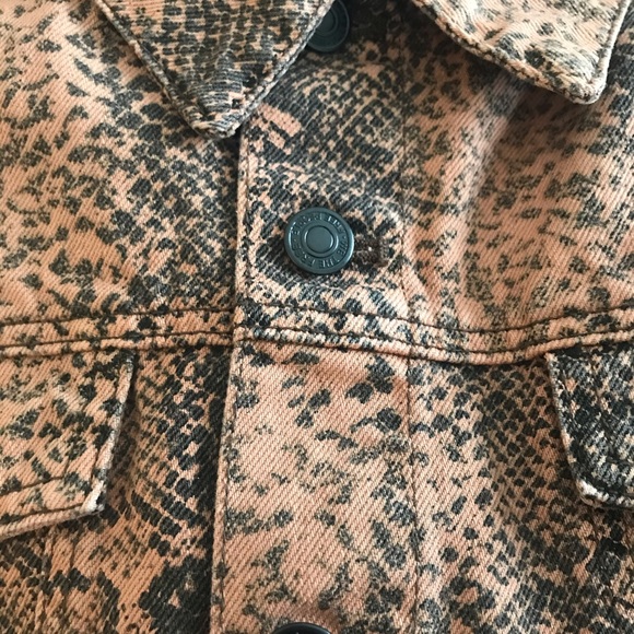 NWT Free People Snake Trucker Jacket in Brown - Picture 5 of 10